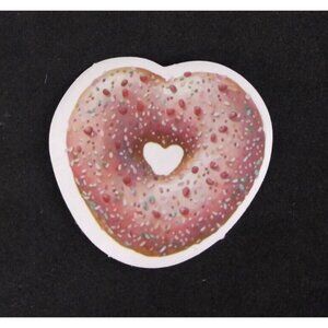 10/$10 Heart Donut With Sprinkles Valentine's Day Sticker 1.5" x 1.58" (AT)